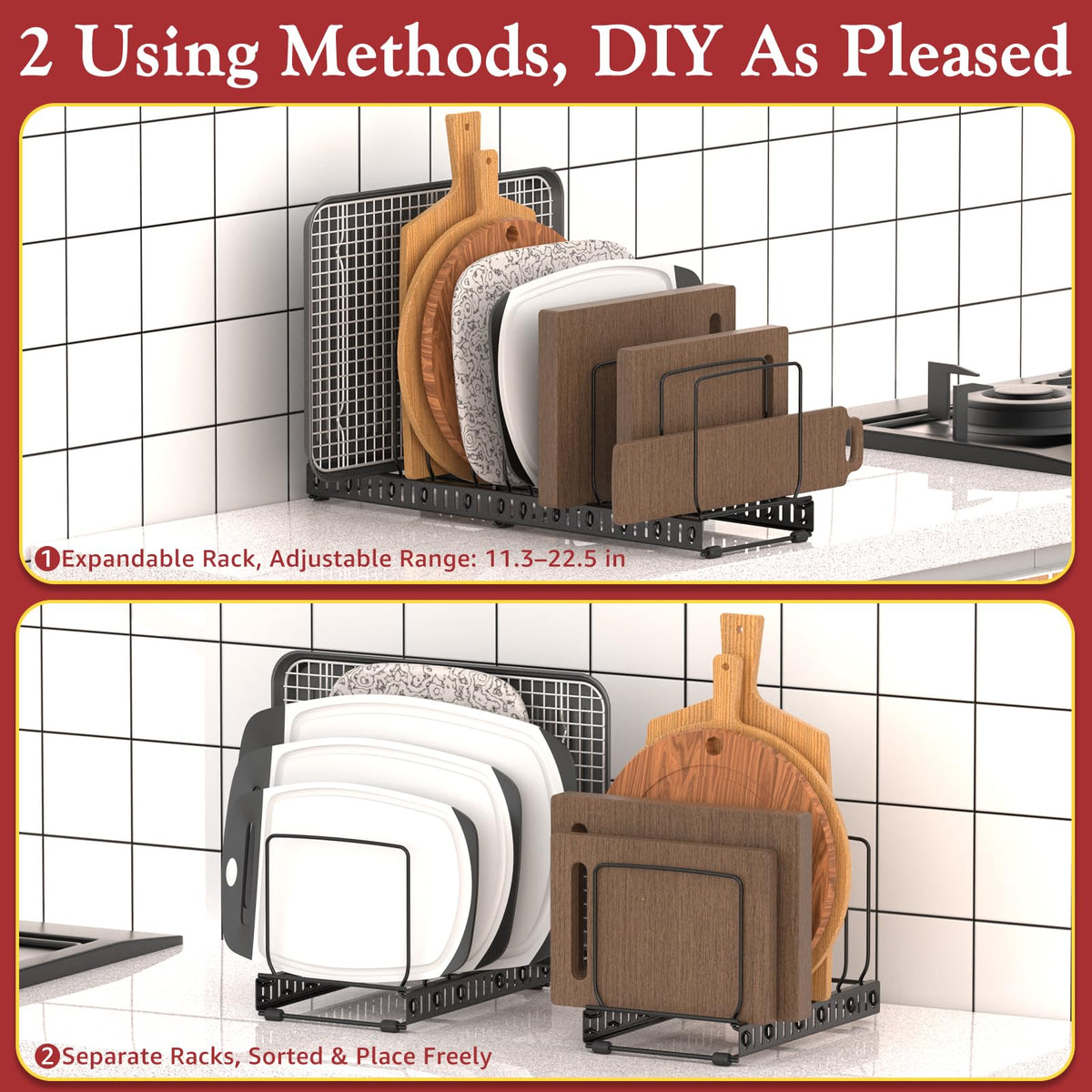 HzTinT adjustable dividers extended to fit various board sizes