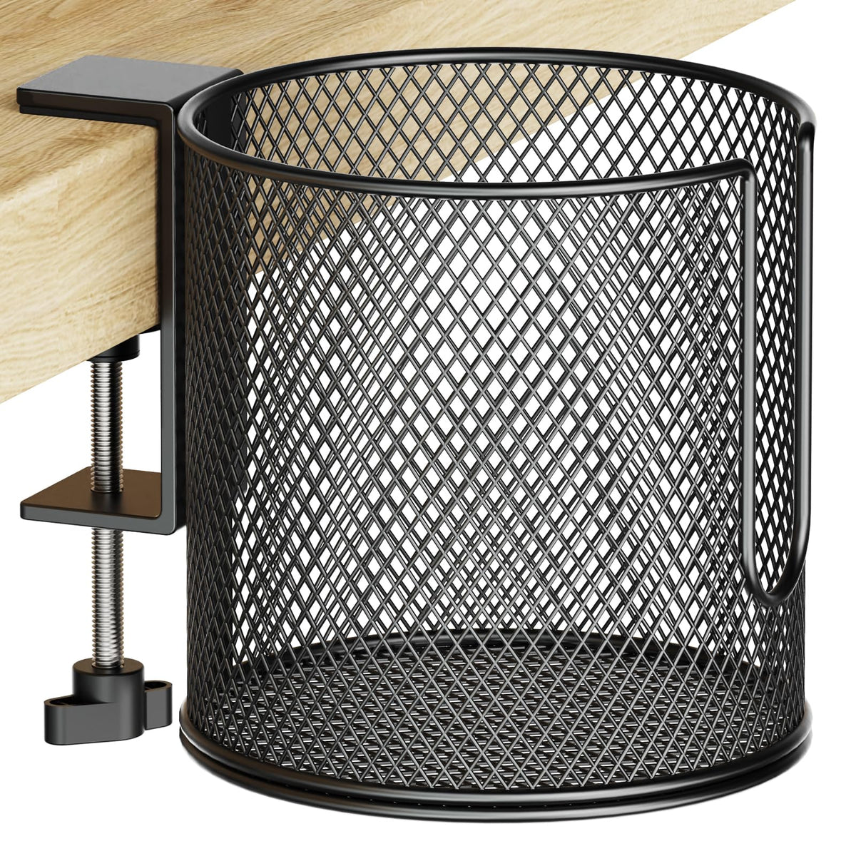HzTinT large desk cup holder with clamp for a steady drink on the edge