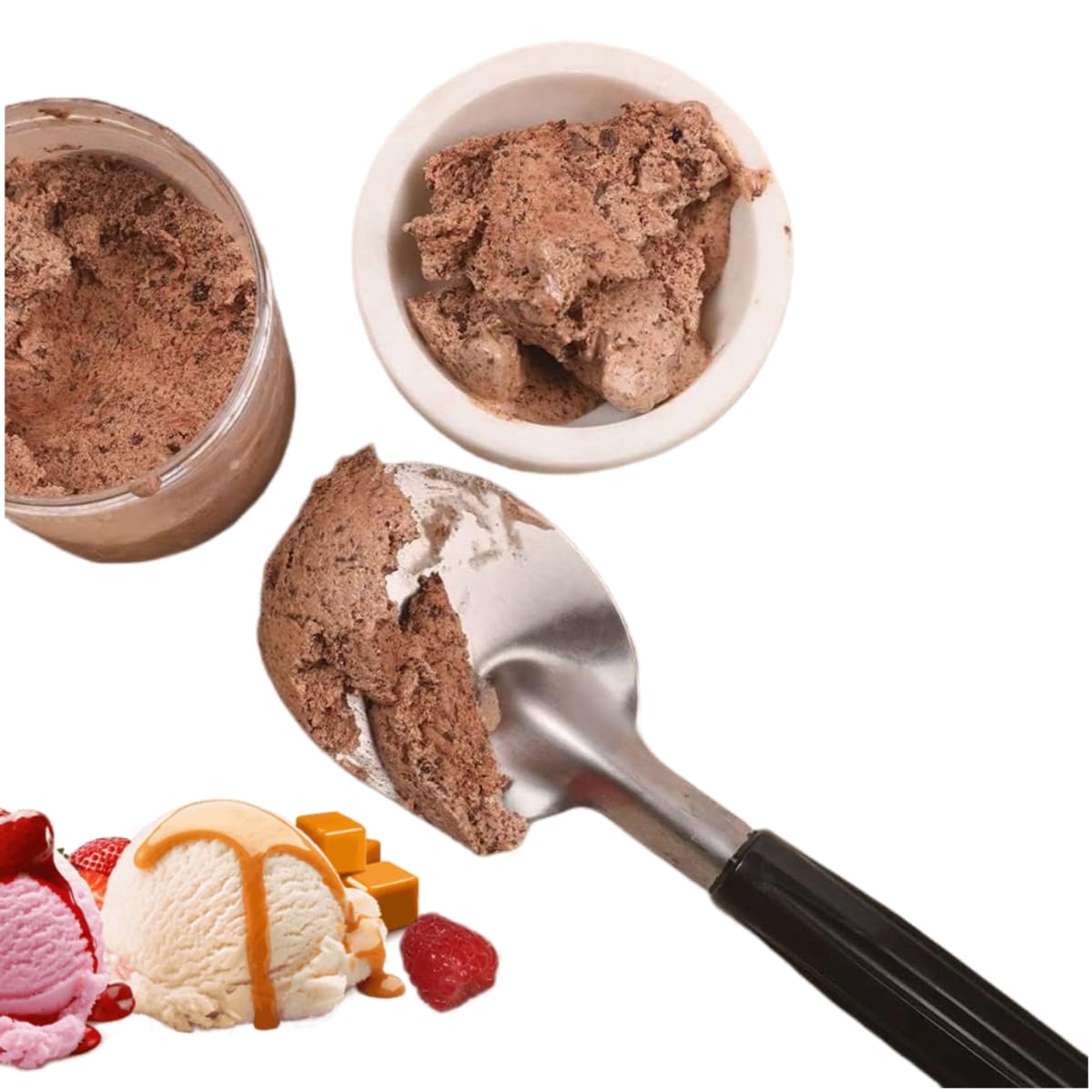 i Kito dishwasher-safe ice cream spade being cleaned for easy maintenance