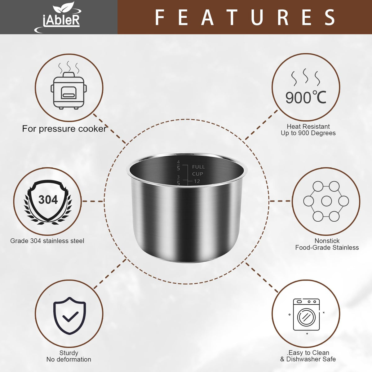 iabler inner pot 8qt xl fit for crock-pot express compatibility