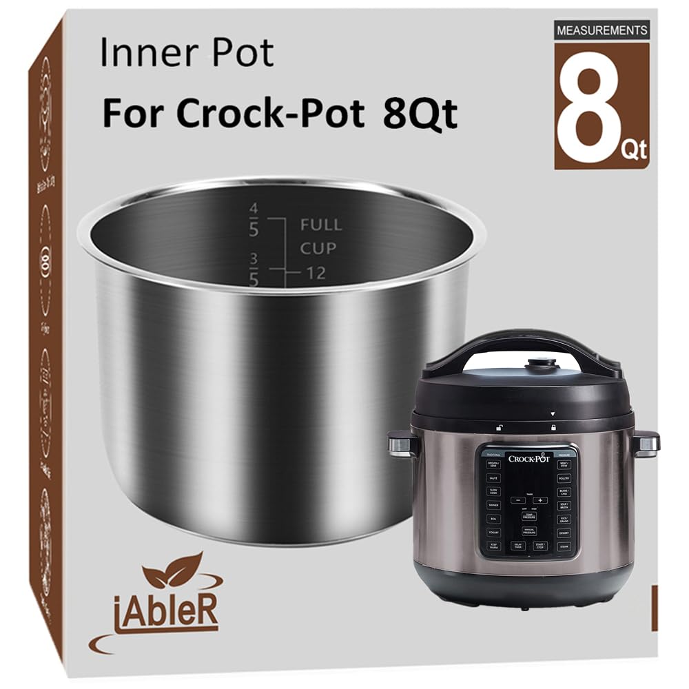 iabler Original Inner Pot 8qt stainless steel with 3-ply bottom for even heating