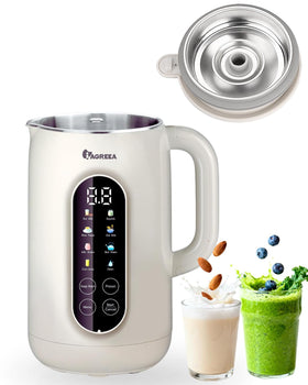 IAGREEA 10-in-1 nut milk maker front view, compact kitchen companion for quick drinks.