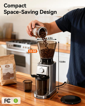 IAGREEA anti-static design reduces mess on your countertop during grinding.