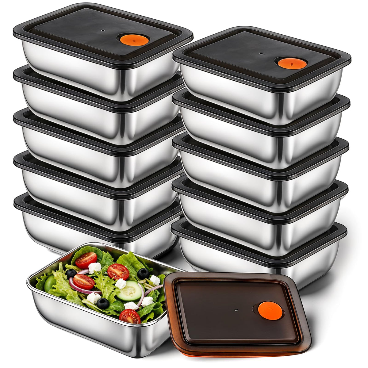 IANFAN 10 set stainless steel containers shown for meal prep and freshness