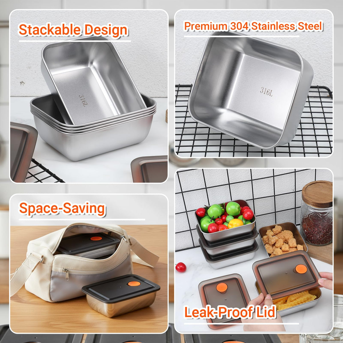 IANFAN stackable design saving fridge and bag space