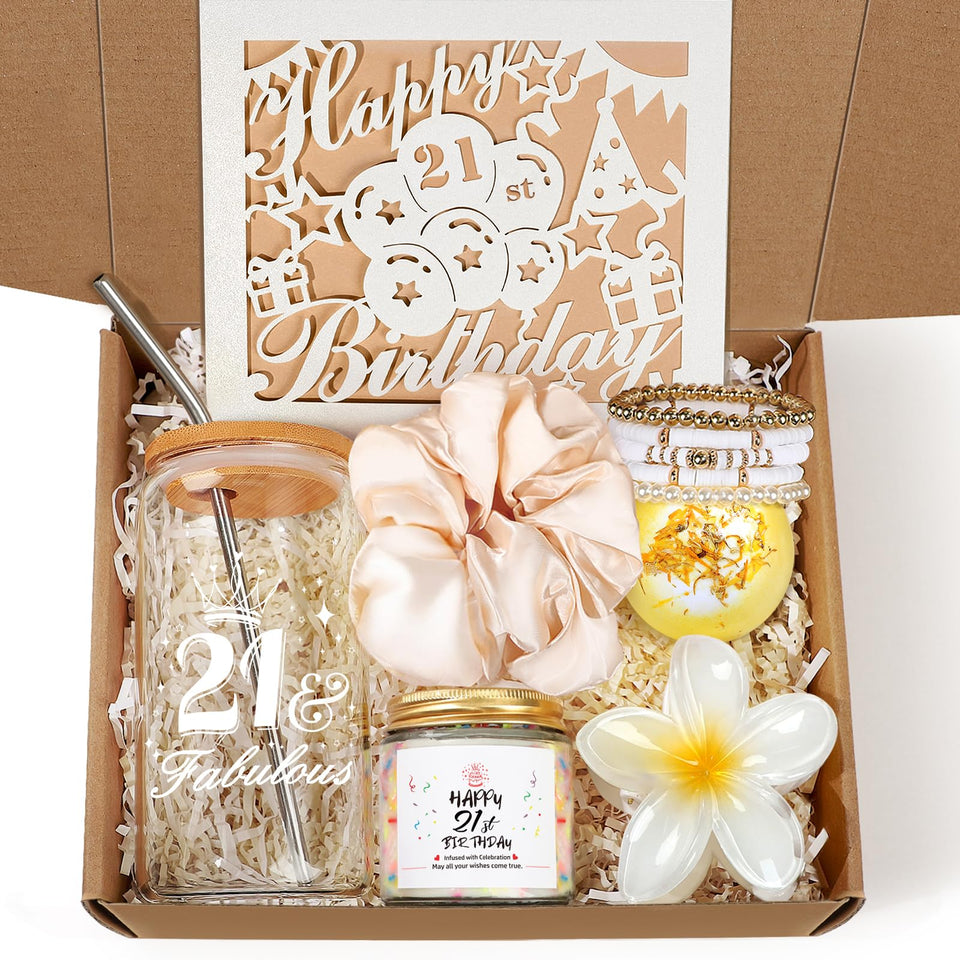 iaovueby 21st birthday glass cup with 21 and Fabulous design for daily coffee