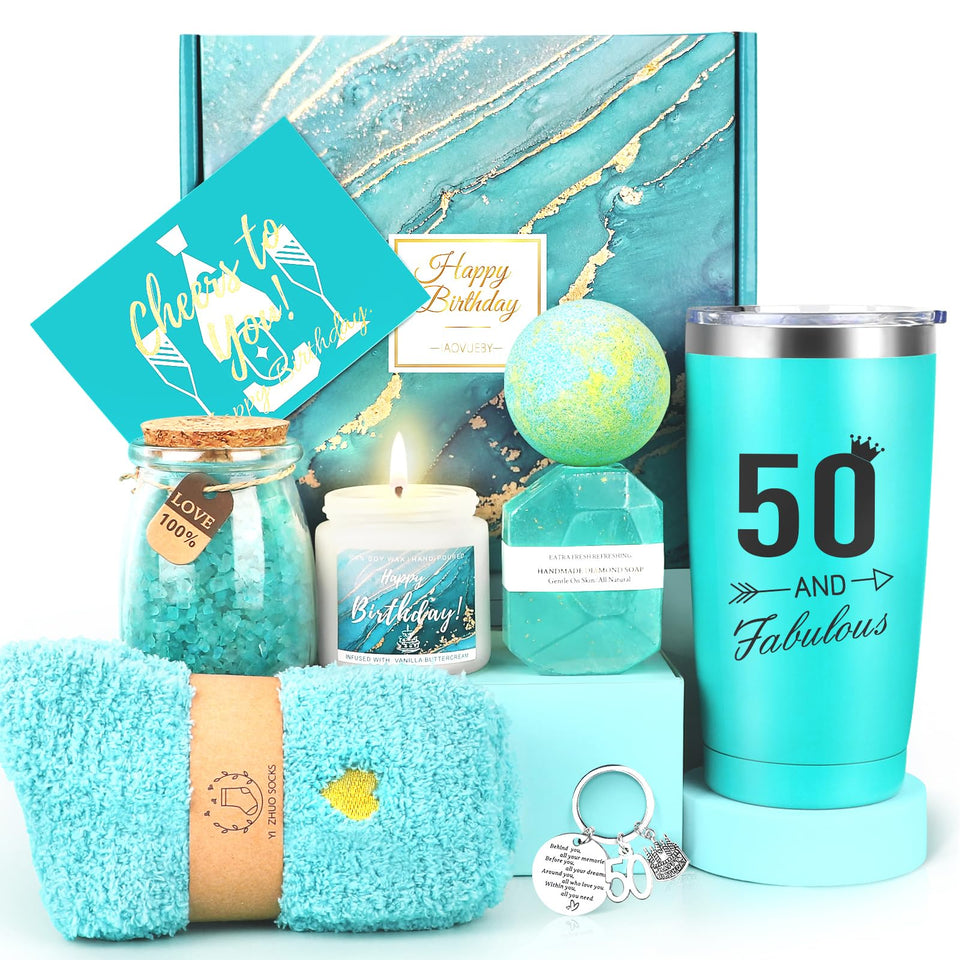iAOVUEBY 50th birthday gift box for women, a thoughtful milestone celebration.
