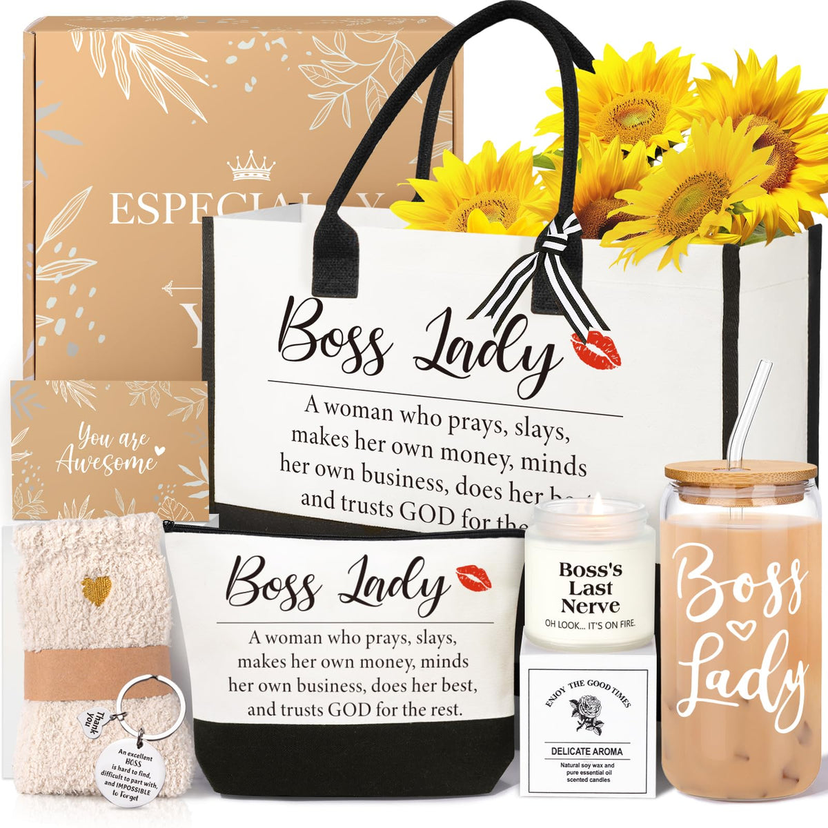 iAOVUEBY boss lady gift set box for admin day appreciation