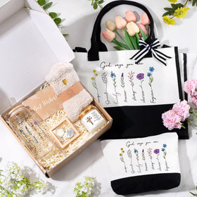 iAOVUEBY canvas makeup bag, keeps cosmetics organized on the go