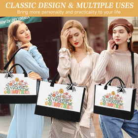 iAOVUEBY canvas tote bag with a spacious main compartment for daily carry