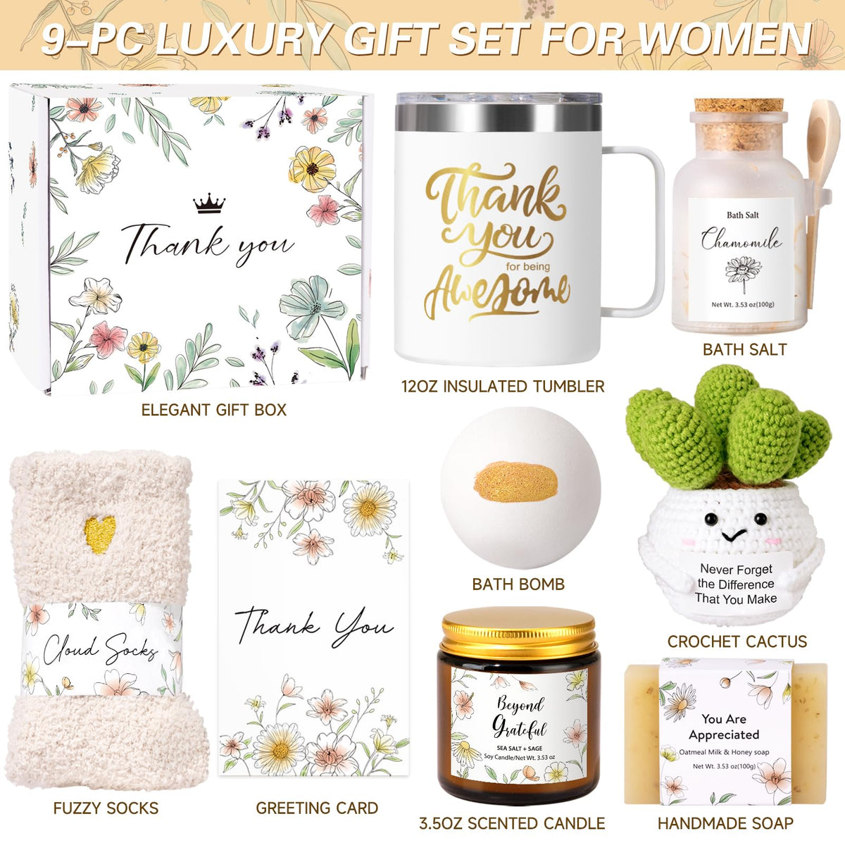 iAOVUEBY crochet cactus keepsake paired with tumbler for daily encouragement