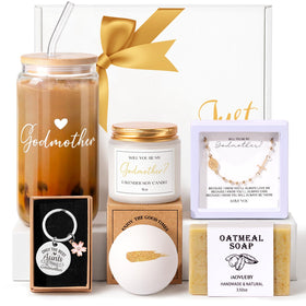 iaovueby Godmother glass tumbler with inspirational message for the proposal moment