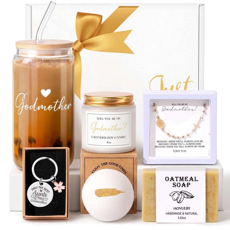 iaovueby Godmother glass tumbler with inspirational message for the proposal moment