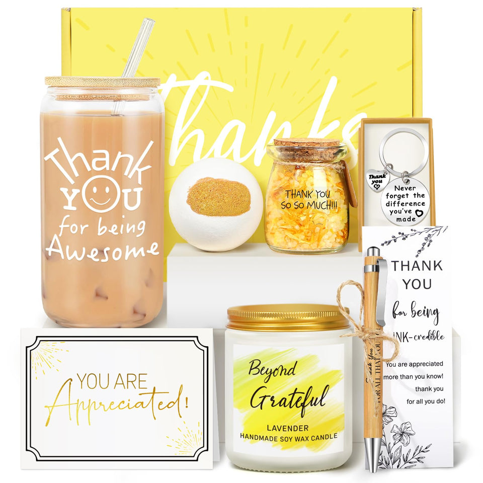 iAOVUEBY gratitude deluxe gift box with a 16oz glass cup for daily use