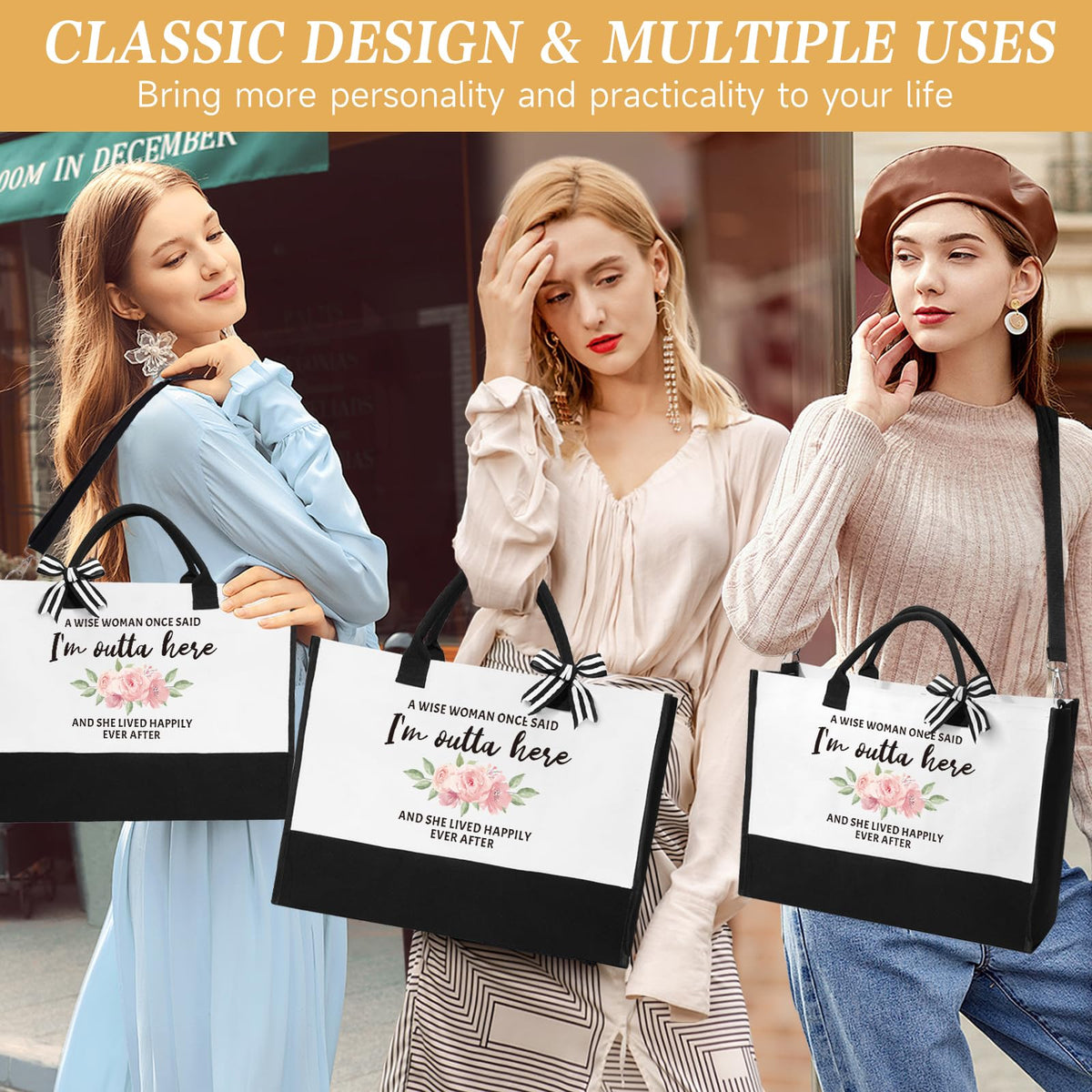 iaovueby retirement tote bag with ample space for daily essentials
