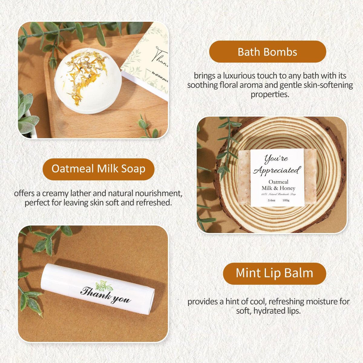 iAOVUEBY rose scented bath bomb with Beyond Grateful sticker for relaxation