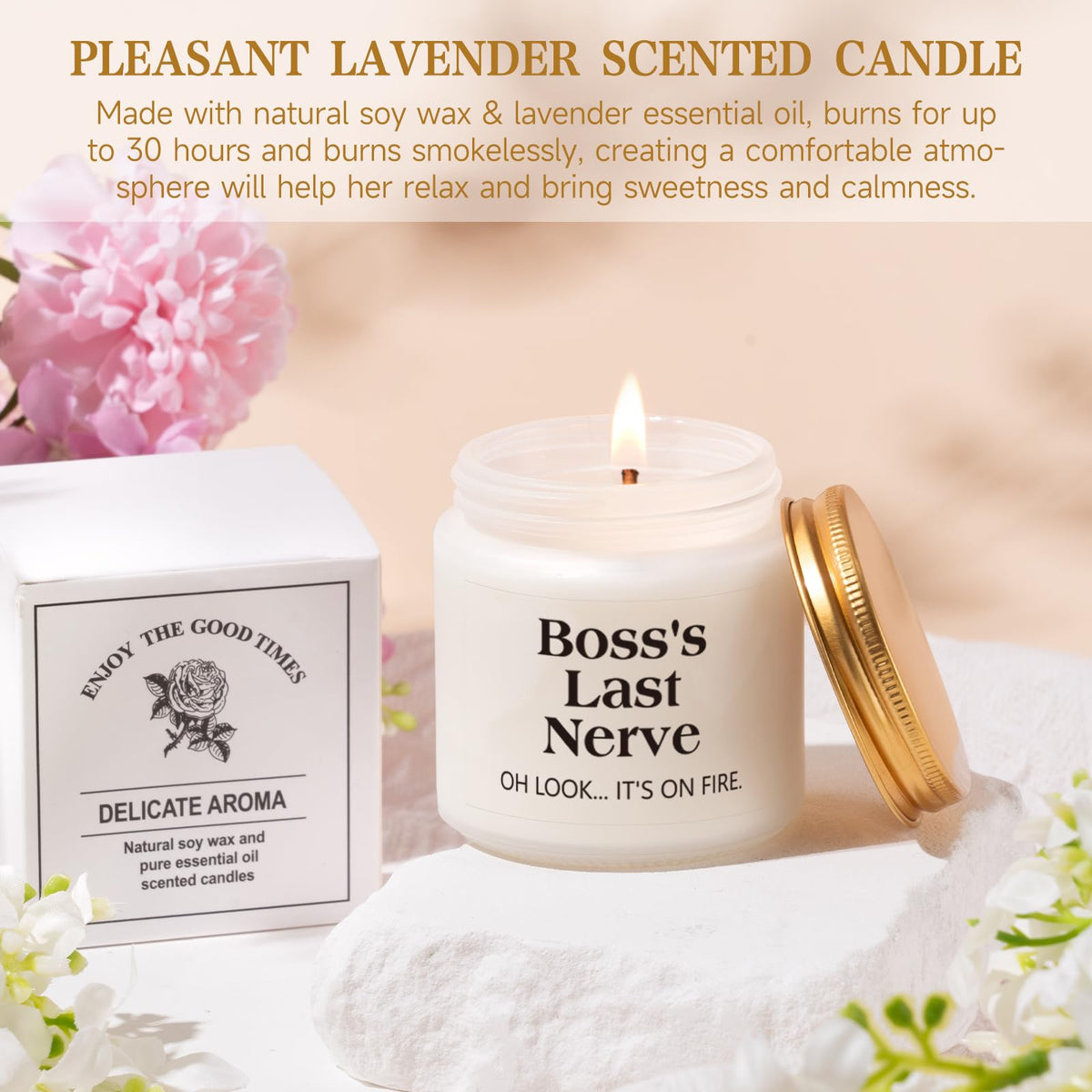 iAOVUEBY scented candle creates a calming desk ambiance