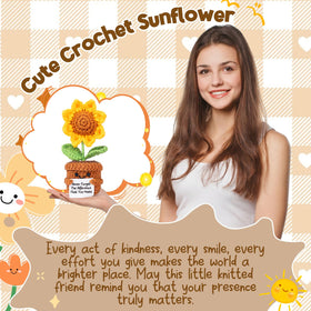 iAOVUEBY crochet sunflower décor, cheerful desk accent gifting.