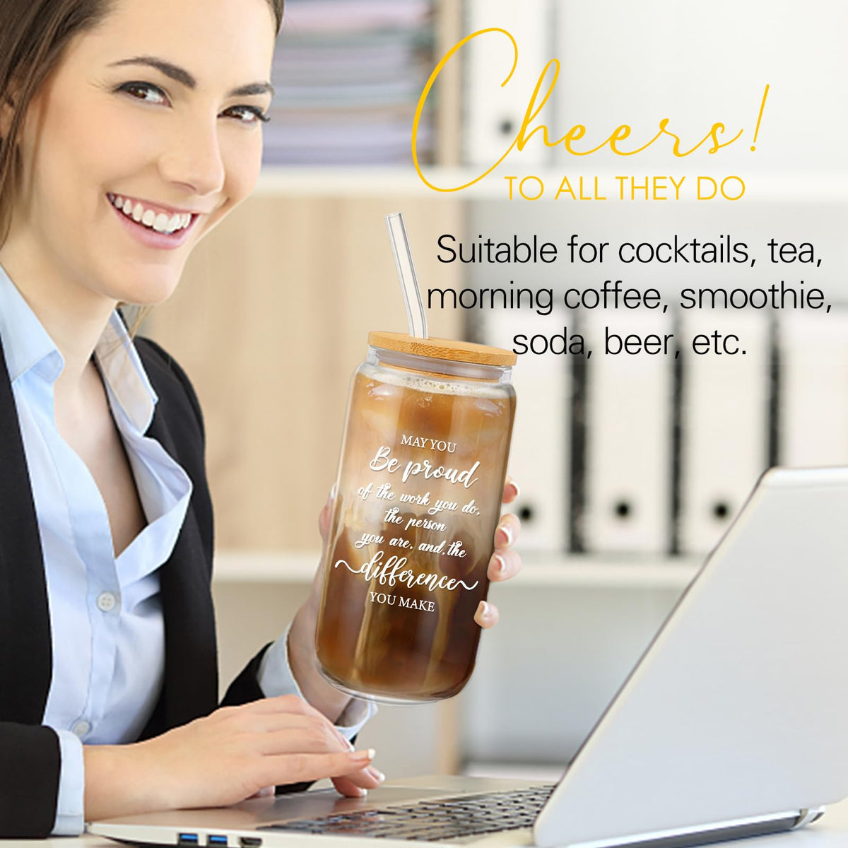 iAOVUEBY Thick Glass Cup demonstrates durable, temperature-safe daily use.