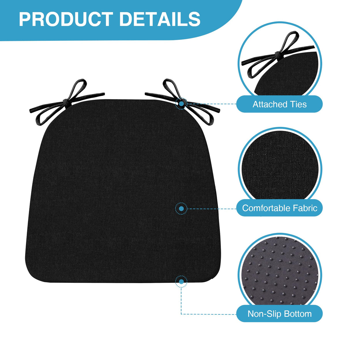 IASEAHK chair cushions non-slip straps keep seats secure during family meals.