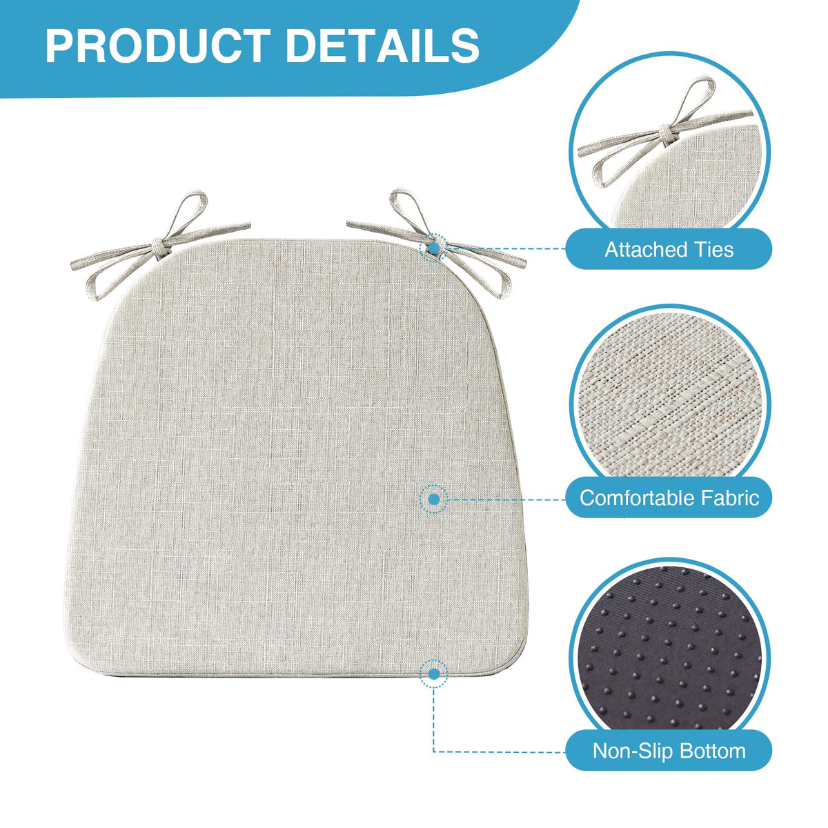 IASEAHK cushion close-up shows removable cover and hidden zipper.