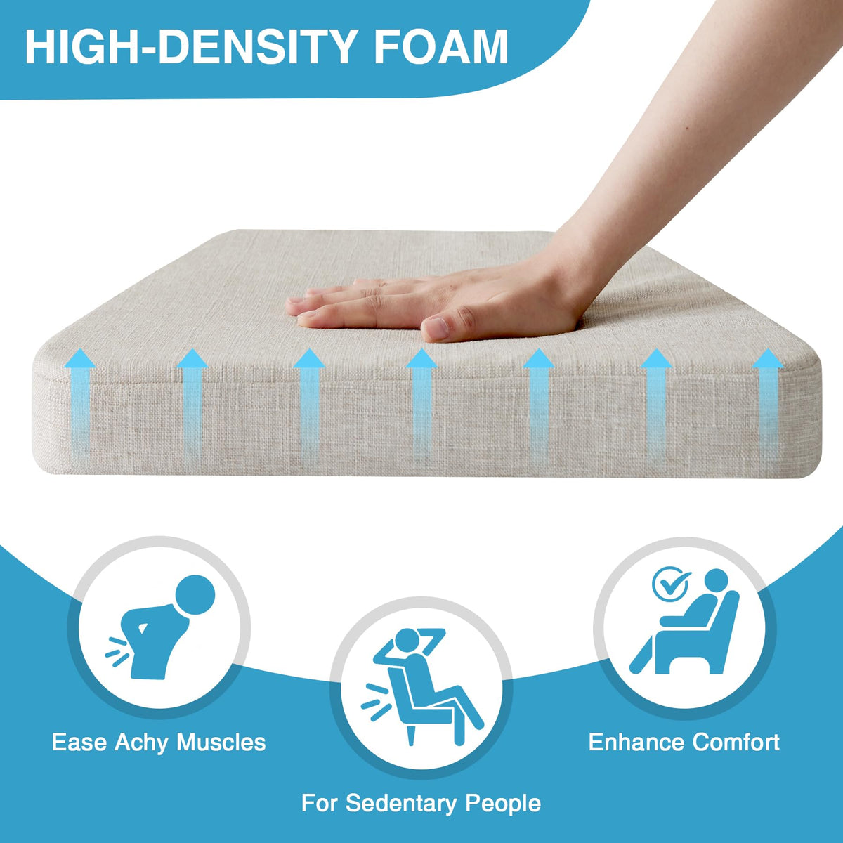 IASEAHK chair cushion with non-slip straps securing it to the chair.