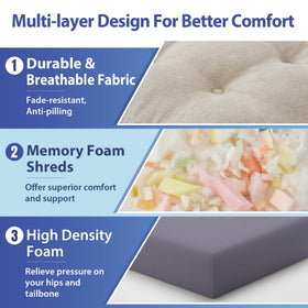 IASEAHK set of four beige pads for multiple chairs