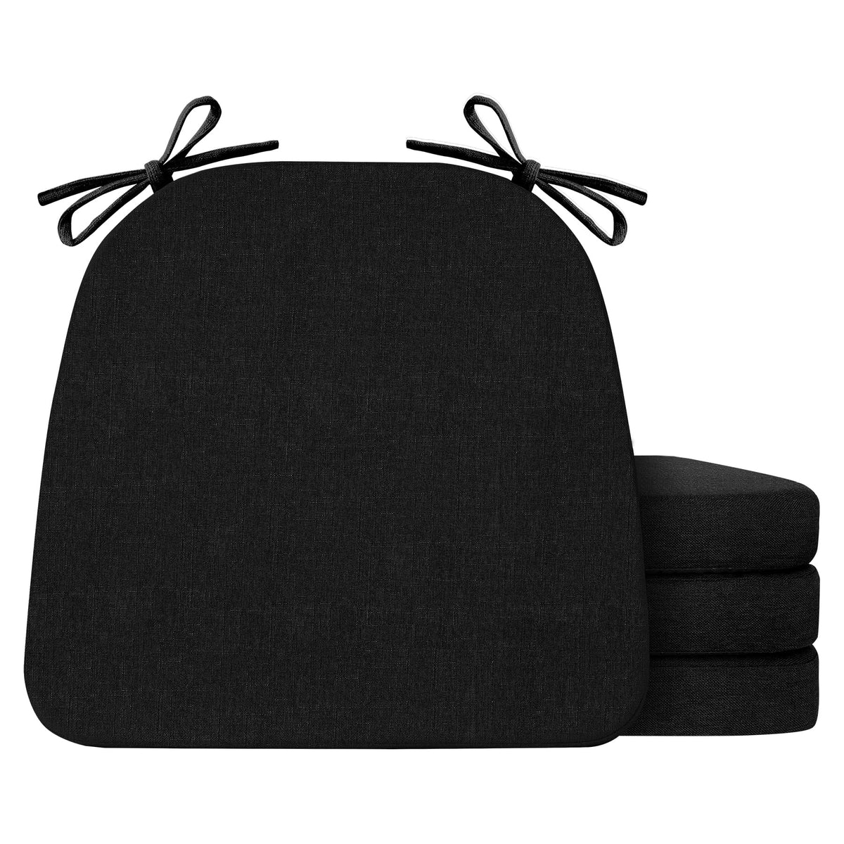 IASEAHK dining chair cushions set of four in black offer plush support for long meals.