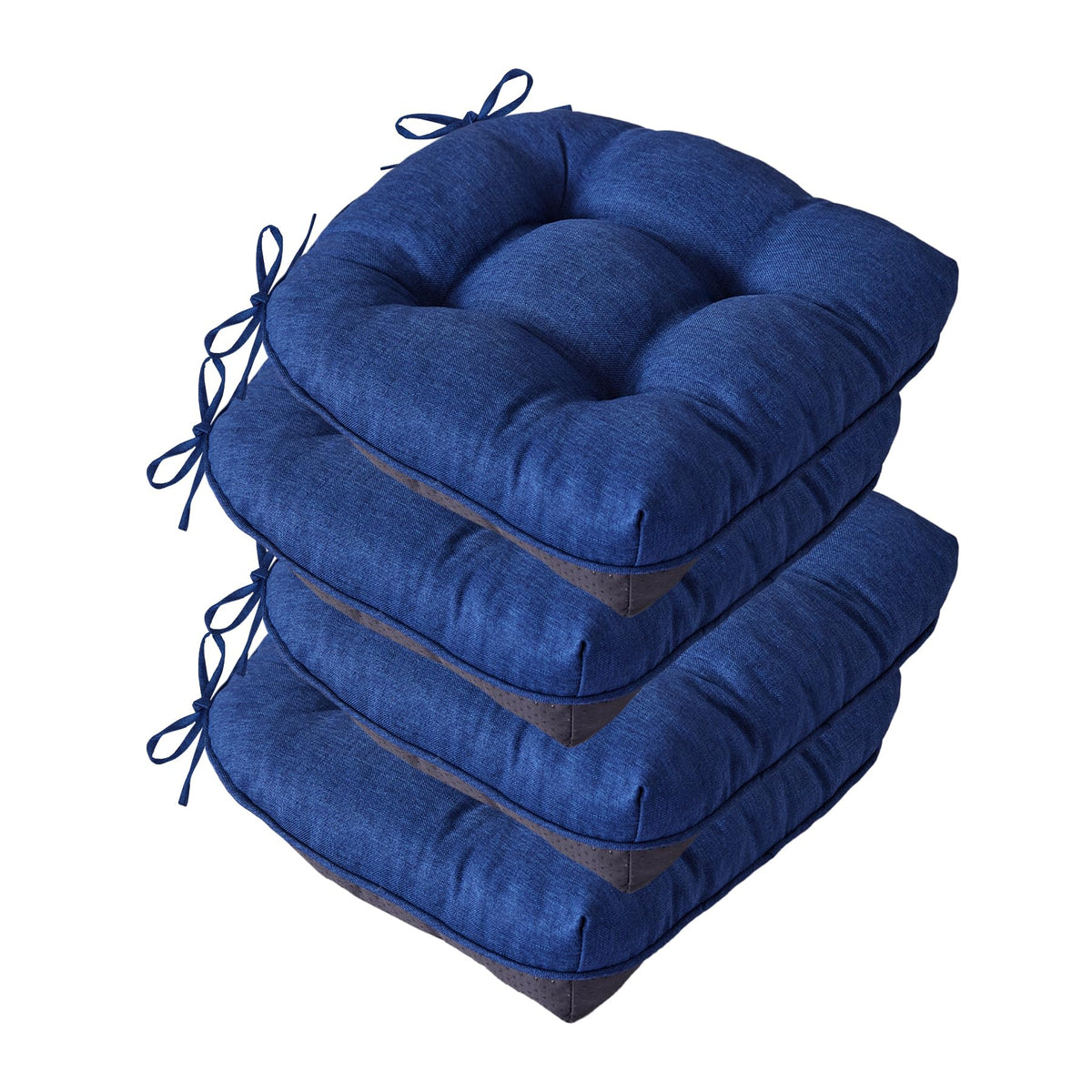 IASEAHK navy dining chair cushions 4-pack provide comfortable support and secure fit.