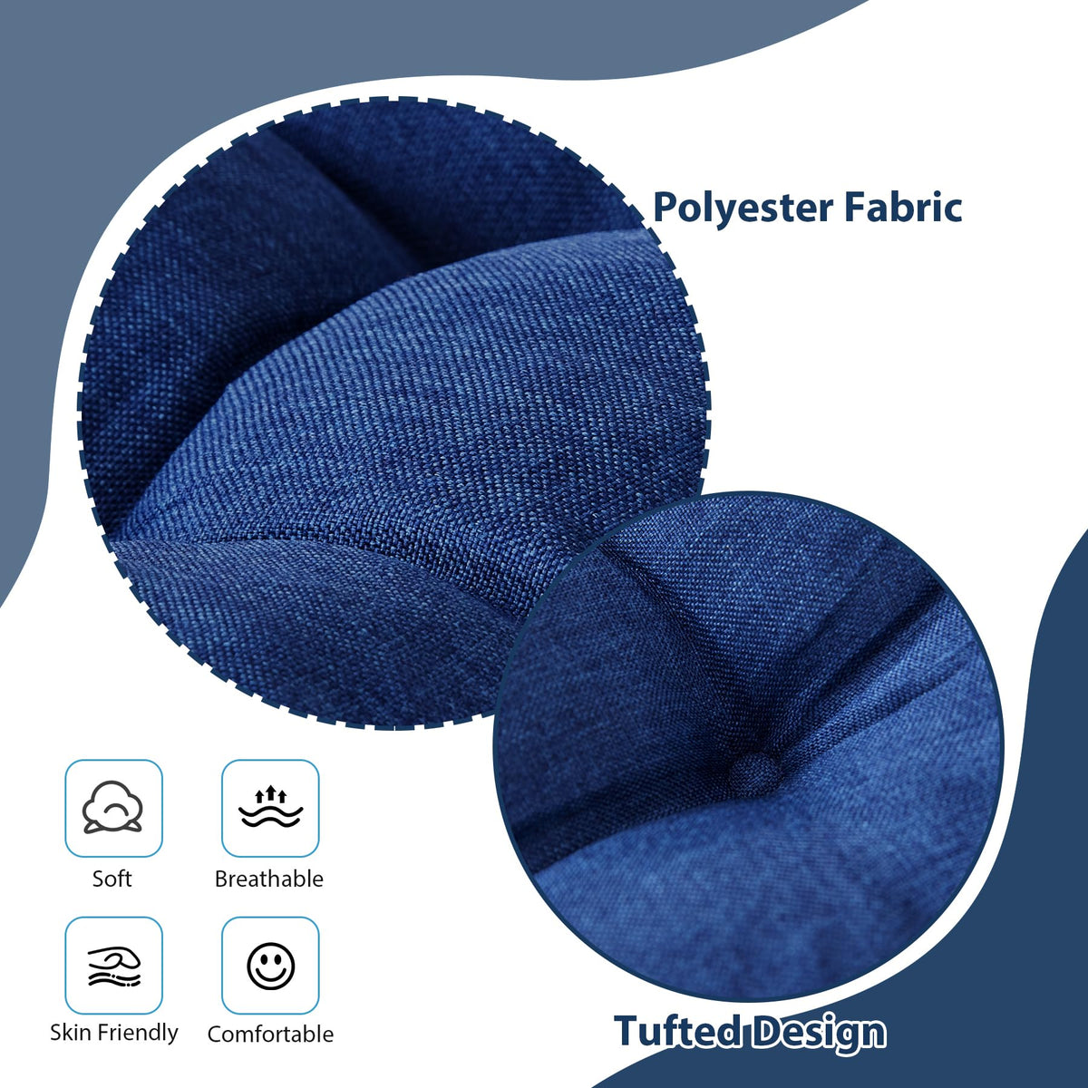 IASEAHK chair cushion with silicone non-slip base and ties stays in place.