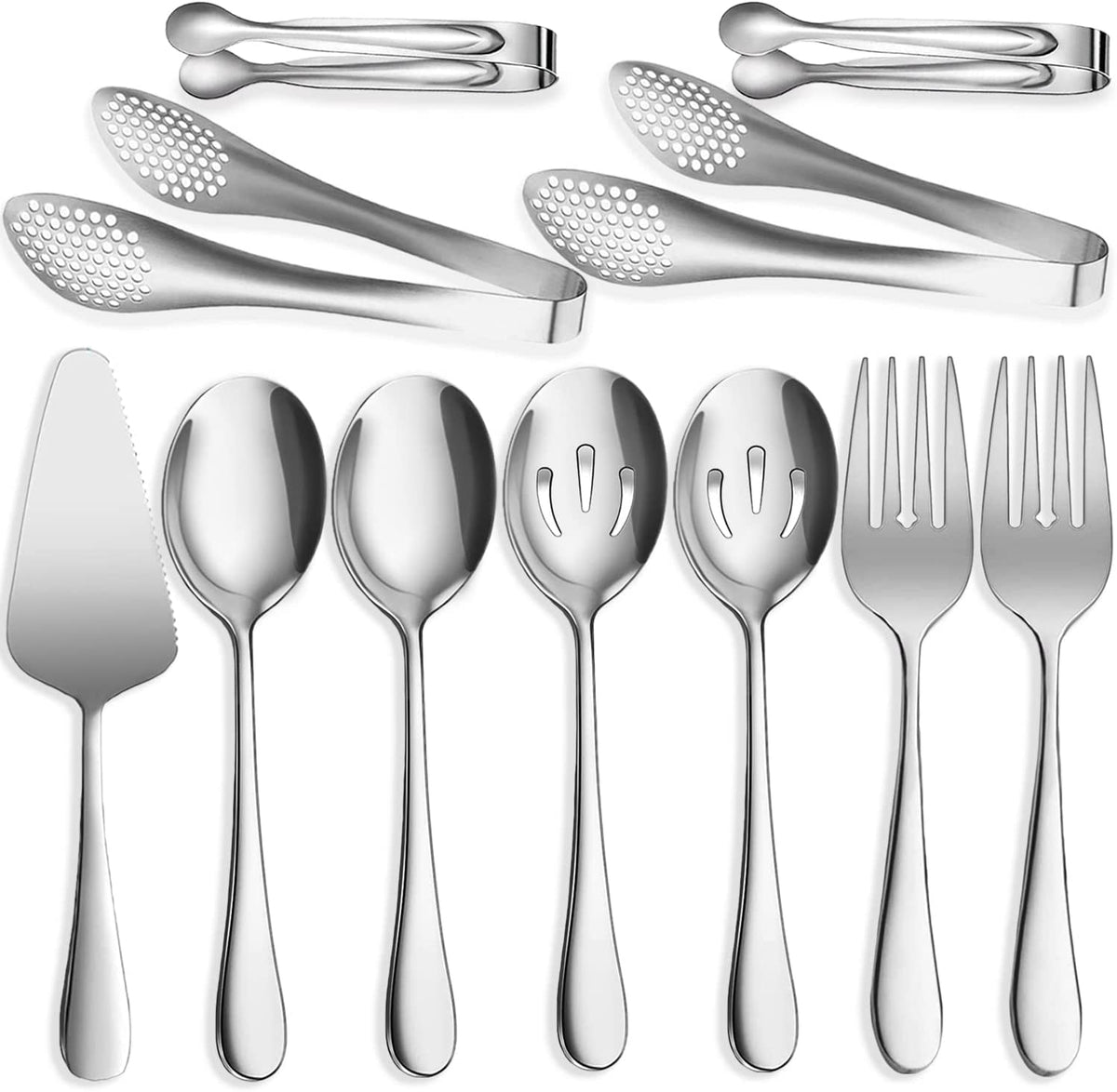IAXSEE 11-pcs serving utensils on a buffet display enable easy self-service