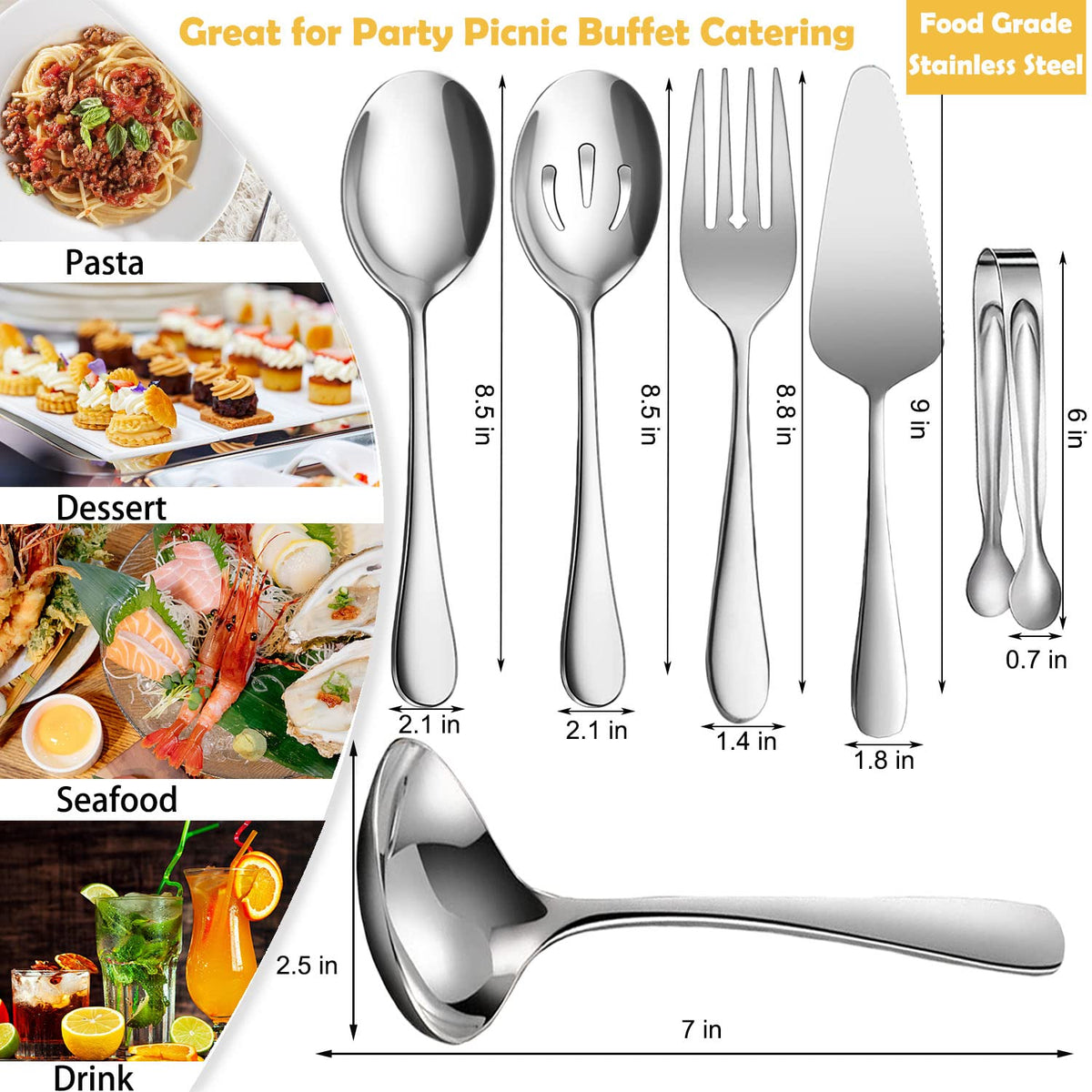 IAXSEE large serving spoon shown for serving dishes at gatherings.