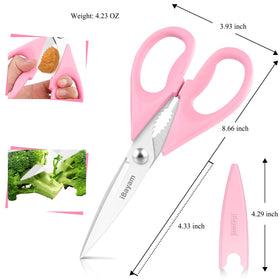 iBayam kitchen scissors dishwasher-safe design for easy cleanup after meals.