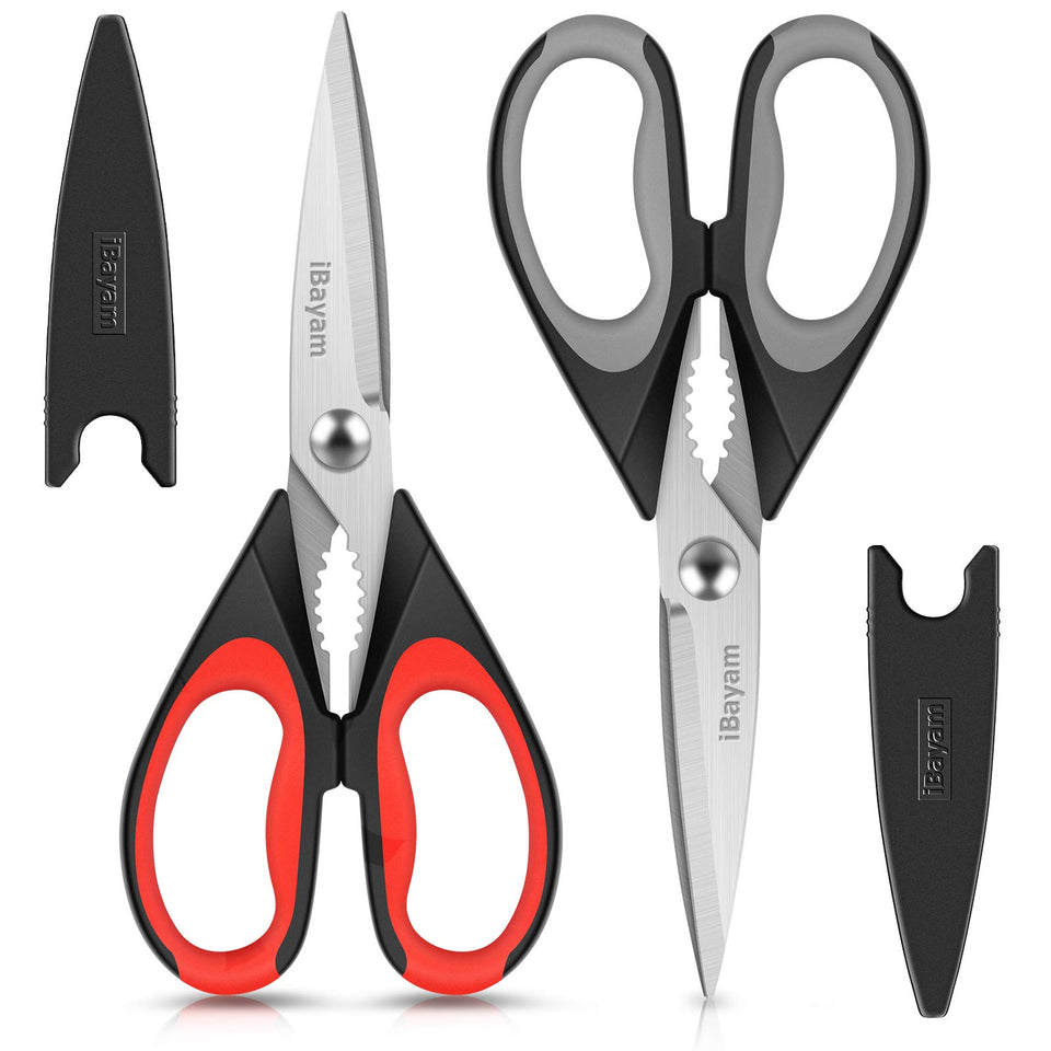 iBayam kitchen scissors with heavy-duty blades for bold cuts