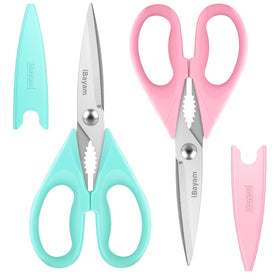 iBayam kitchen scissors heavy-duty blades for precise poultry and herb cutting.