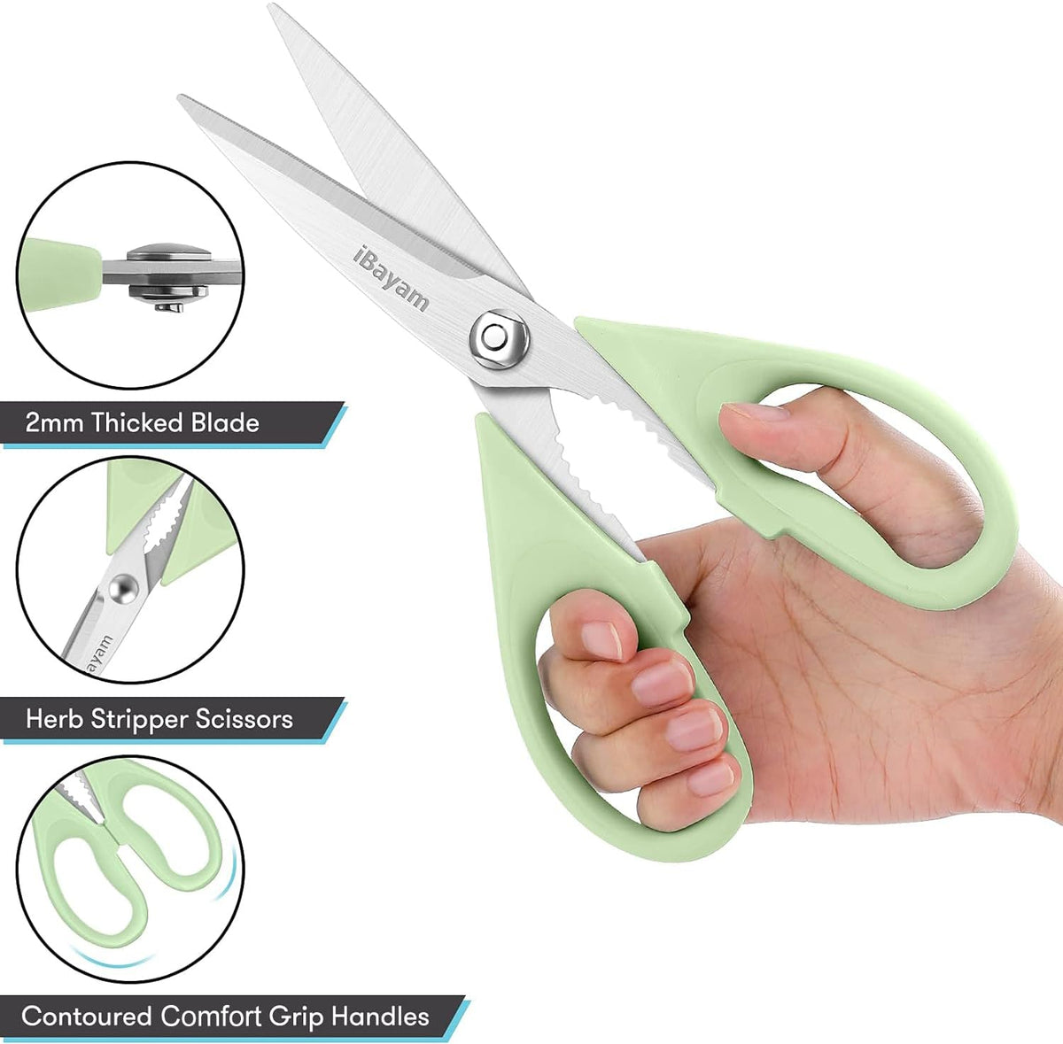 iBayam kitchen shears dishwasher-safe design ready for easy cleaning