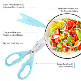 iBayam kitchen shears pistachio handle slicing vegetables and herbs