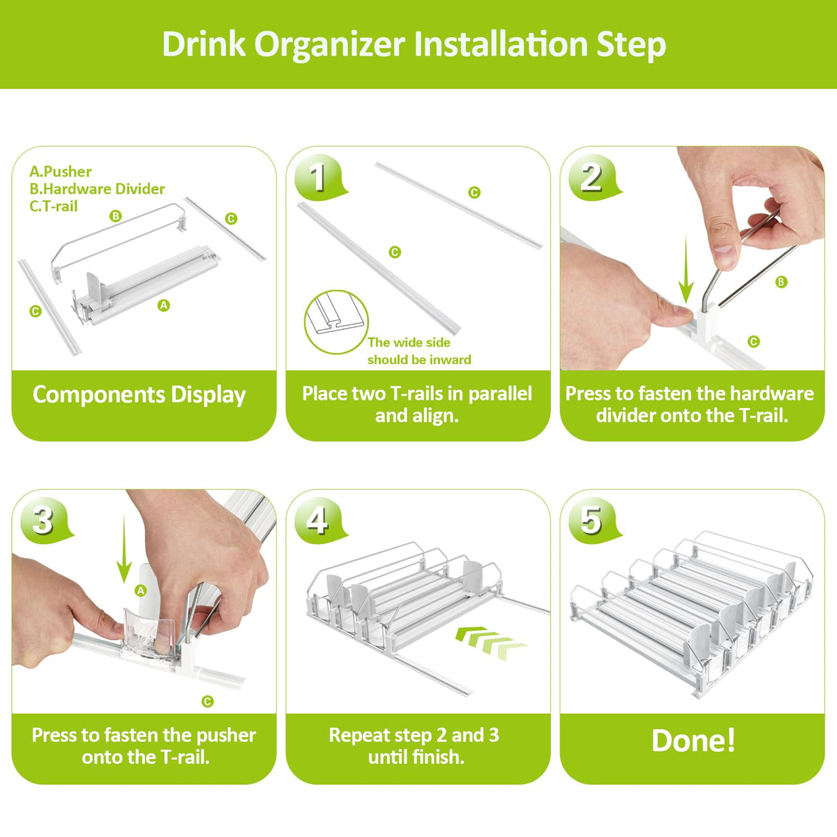 IBORING double guard rails provide extra stability for bottles.
