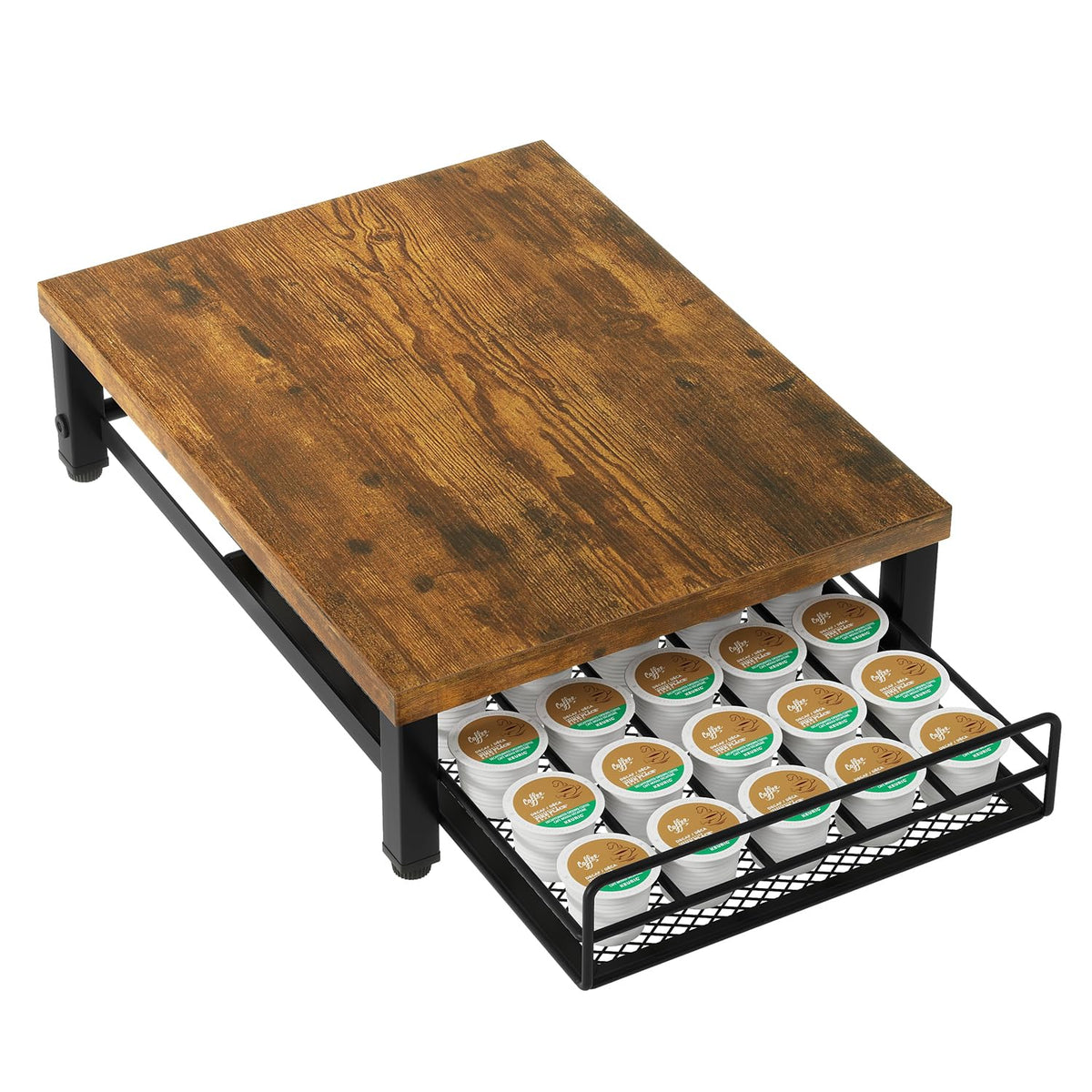 IBUYKE coffee pod drawer top view showing organized counter space