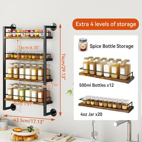 IBUYKE wall spice shelf organizes spices, tea bags, and small items.
