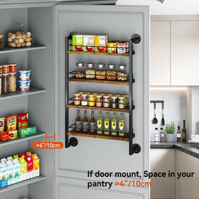 IBUYKE spice rack mounted on pantry door saves kitchen space.