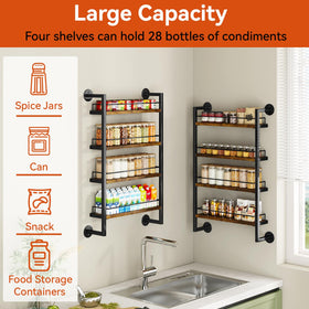 IBUYKE spice rack with side guards prevents spills while cooking.