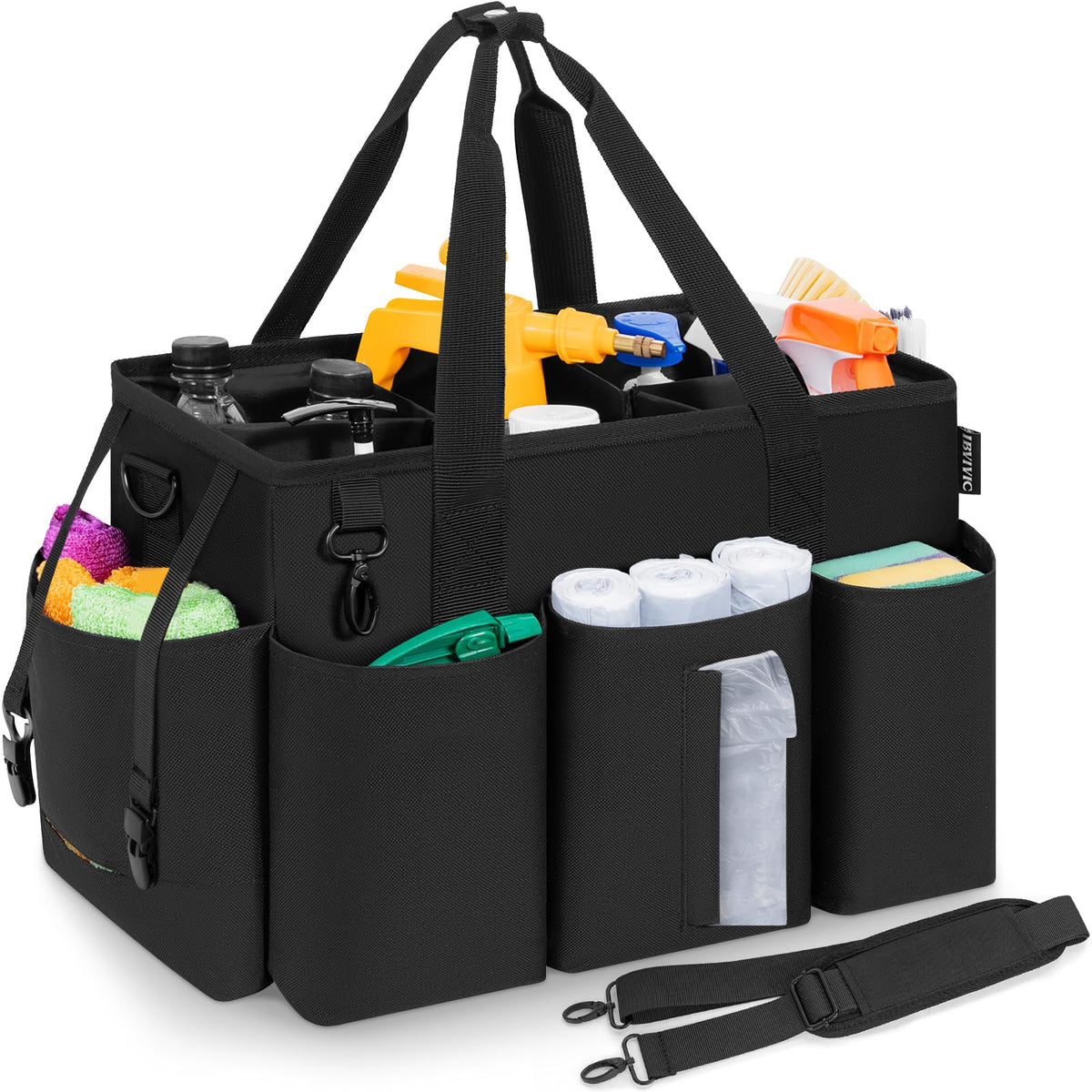 IBVIVIC Wearable Cleaning Caddy Bag with large capacity keeps supplies organized.