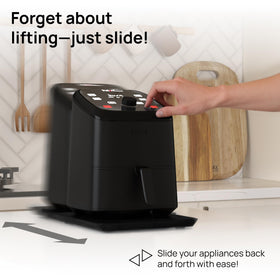 Ibyx Elegant Appliance Slider bamboo finish close-up showing premium build.