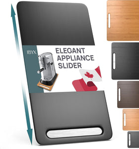 Ibyx Elegant Appliance Slider slides out a coffee maker smoothly for easy daily use.