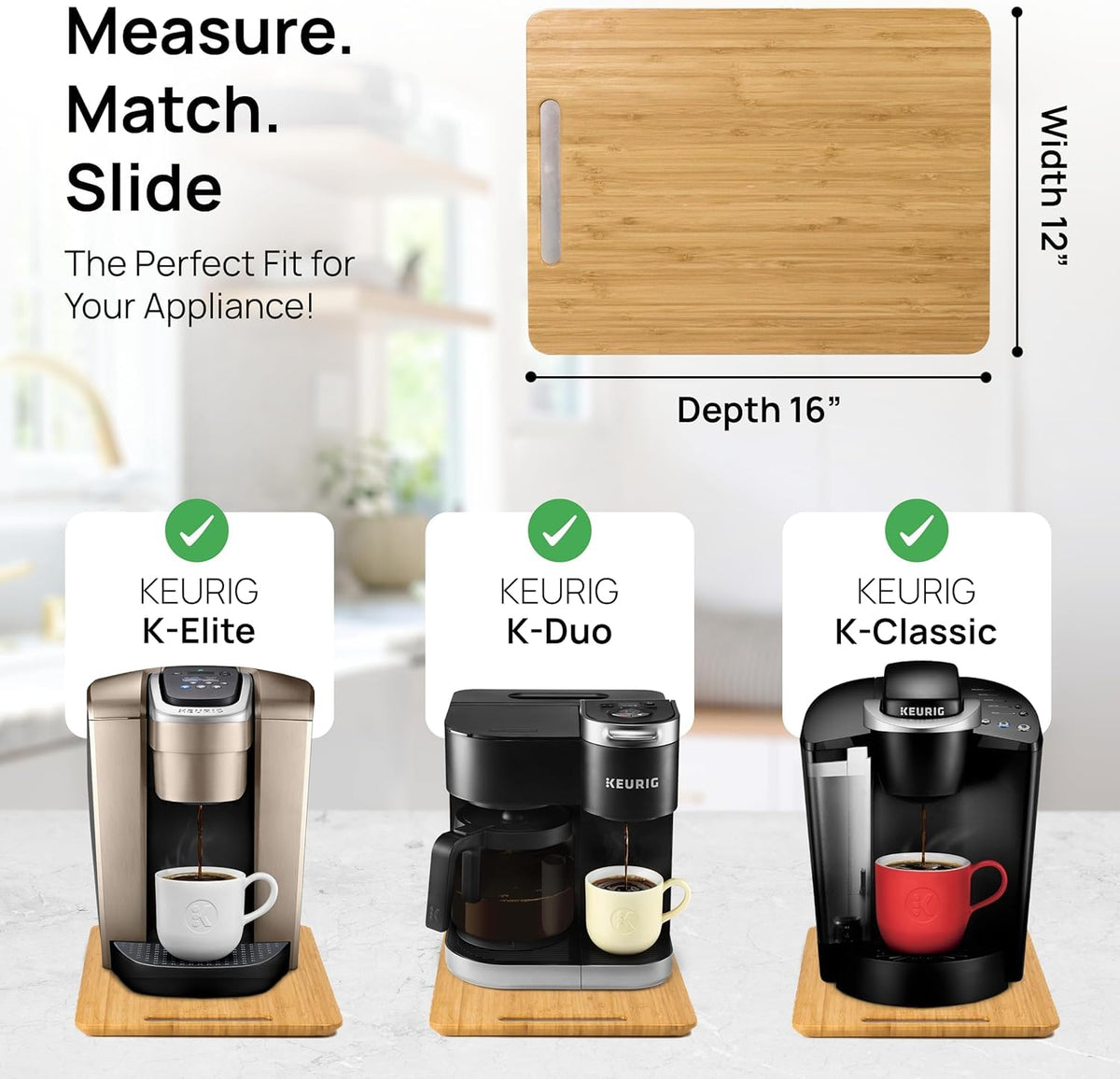 Ibyx Elegant Appliance Slider multiple-size options fit various appliances.