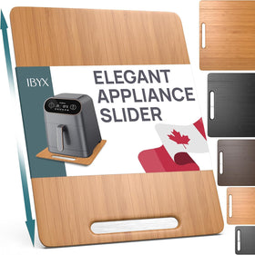 Ibyx Elegant Appliance Slider natural bamboo finish for a clutter-free countertop.
