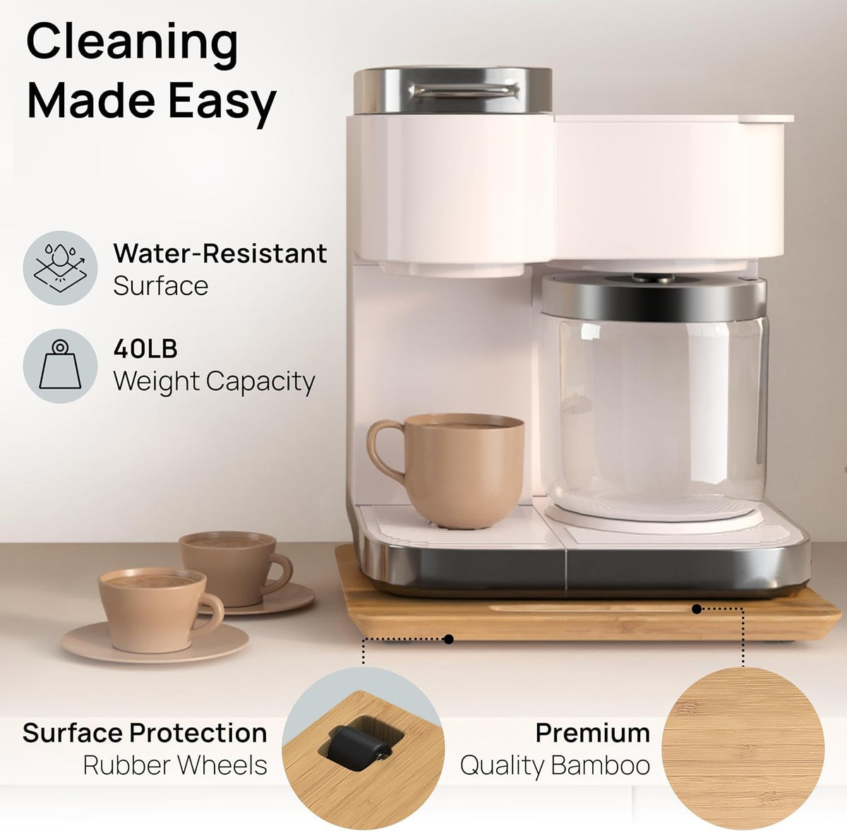 Ibyx Elegant Appliance Slider surface-protection profile with smooth glide on countertops.