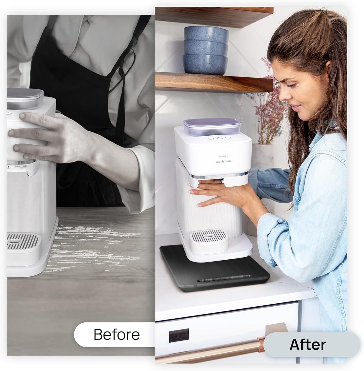 Ibyx slider makes toaster ovens easily accessible with a gentle pull.