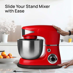 Ibyx mixer slider's scratch-free surface protects countertops while moving the mixer.